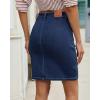 image:imageluvamia Jean Skirts for Women High Waisted Trendy Stretchy Aline Contrast Stitching Patch Pocket Short Denim SkirtDarkness Blue
