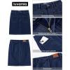 image:imageluvamia Jean Skirts for Women High Waisted Trendy Stretchy Aline Contrast Stitching Patch Pocket Short Denim SkirtDarkness Blue