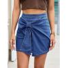 image:imageluvamia Jean Skorts for Woman High Rise Mini Skirt Bow Short Stretch Denim Skirts with Shorts Underneath Country ConcertClassic Blue