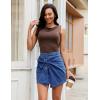 image:imageluvamia Jean Skorts for Woman High Rise Mini Skirt Bow Short Stretch Denim Skirts with Shorts Underneath Country ConcertClassic Blue