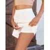 image:imageluvamia Jean Skorts for Woman High Rise Mini Skirt Bow Short Stretch Denim Skirts with Shorts Underneath Country ConcertCream White