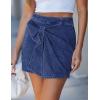 image:imageluvamia Jean Skorts for Woman High Rise Mini Skirt Bow Short Stretch Denim Skirts with Shorts Underneath Country ConcertDarkness Blue