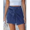 image:imageluvamia Jean Skorts for Woman High Rise Mini Skirt Bow Short Stretch Denim Skirts with Shorts Underneath Country ConcertDarkness Blue