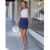 image:imageluvamia Jean Skorts for Woman High Rise Mini Skirt Bow Short Stretch Denim Skirts with Shorts Underneath Country ConcertDarkness Blue