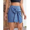 image:imageluvamia Jean Skorts for Woman High Rise Mini Skirt Bow Short Stretch Denim Skirts with Shorts Underneath Country ConcertMedium Blue