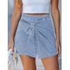 image:imageluvamia Jean Skorts for Woman High Rise Mini Skirt Bow Short Stretch Denim Skirts with Shorts Underneath Country ConcertModern Blue