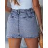 image:imageluvamia Jean Skorts for Woman High Waisted Side Slit Mini Short Skirt with Shorts Stretchy Denim Skirts Country ConcertBay Blue  Acid Wash