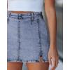 image:imageluvamia Jean Skorts for Woman High Waisted Side Slit Mini Short Skirt with Shorts Stretchy Denim Skirts Country ConcertBay Blue  Acid Wash