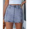 image:imageluvamia Jean Skorts for Woman High Waisted Side Slit Mini Short Skirt with Shorts Stretchy Denim Skirts Country ConcertBay Blue  Acid Wash