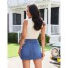 image:imageluvamia Jean Skorts for Woman High Waisted Side Slit Mini Short Skirt with Shorts Stretchy Denim Skirts Country ConcertMedium Blue