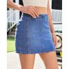 image:imageluvamia Jean Skorts for Woman High Waisted Side Slit Mini Short Skirt with Shorts Stretchy Denim Skirts Country ConcertMedium Blue