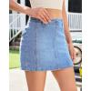 image:imageluvamia Jean Skorts for Woman High Waisted Side Slit Mini Short Skirt with Shorts Stretchy Denim Skirts Country ConcertPowder Blue