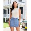 image:imageluvamia Jean Skorts for Woman High Waisted Side Slit Mini Short Skirt with Shorts Stretchy Denim Skirts Country ConcertPowder Blue