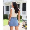 image:imageluvamia Jean Skorts for Woman High Waisted Side Slit Mini Short Skirt with Shorts Stretchy Denim Skirts Country ConcertPowder Blue