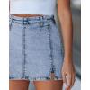 image:imageluvamia Jean Skorts for Woman High Waisted Side Slit Mini Short Skirt with Shorts Stretchy Denim Skirts Country ConcertRoadknight Blue  Acid Wash