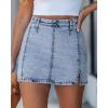image:imageluvamia Jean Skorts for Woman High Waisted Side Slit Mini Short Skirt with Shorts Stretchy Denim Skirts Country ConcertRoadknight Blue  Acid Wash