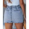 image:imageluvamia Jean Skorts for Woman High Waisted Side Slit Mini Short Skirt with Shorts Stretchy Denim Skirts Country ConcertRoadknight Blue  Acid Wash