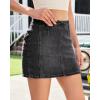 image:imageluvamia Jean Skorts for Woman High Waisted Side Slit Mini Short Skirt with Shorts Stretchy Denim Skirts Country ConcertWashed Black