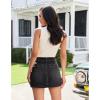 image:imageluvamia Jean Skorts for Woman High Waisted Side Slit Mini Short Skirt with Shorts Stretchy Denim Skirts Country ConcertWashed Black