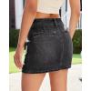 image:imageluvamia Jean Skorts for Woman High Waisted Side Slit Mini Short Skirt with Shorts Stretchy Denim Skirts Country ConcertWashed Black
