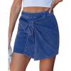 image:imageluvamia Jean Skorts for Woman High Rise Mini Skirt Bow Short Stretch Denim Skirts with Shorts Underneath Country ConcertClassic Blue