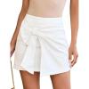 image:imageluvamia Jean Skorts for Woman High Rise Mini Skirt Bow Short Stretch Denim Skirts with Shorts Underneath Country ConcertCream White