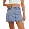 image:imageluvamia Jean Skorts for Woman High Waisted Side Slit Mini Short Skirt with Shorts Stretchy Denim Skirts Country ConcertBay Blue  Acid Wash