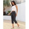 image:imageluvamia Capri Jeans for Women Trendy Pull On Elastic Waist High Rise Side Split Stretchy Relaxed Fit Denim Capris PantsWashed Black
