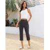 image:imageluvamia Capri Jeans for Women Trendy Pull On Elastic Waist High Rise Side Split Stretchy Relaxed Fit Denim Capris PantsWashed Black