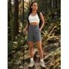 image:imageluvamia Hiking Shorts for Women Cargo Lightweight Water Resistant Elastic Waist Golf Casual Summer 7 Inch Inseam ShortsDark Gray