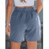 image:imageluvamia Hiking Shorts for Women Cargo Lightweight Water Resistant Elastic Waist Golf Casual Summer 7 Inch Inseam ShortsGray Blue