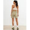image:imageluvamia Hiking Shorts for Women Cargo Lightweight Water Resistant Elastic Waist Golf Casual Summer 7 Inch Inseam ShortsKhaki