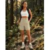 image:imageluvamia Hiking Shorts for Women Cargo Lightweight Water Resistant Elastic Waist Golf Casual Summer 7 Inch Inseam ShortsKhaki