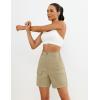 image:imageluvamia Hiking Shorts for Women Cargo Lightweight Water Resistant Elastic Waist Golf Casual Summer 7 Inch Inseam ShortsKhaki