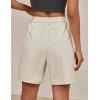 image:imageluvamia Hiking Shorts for Women Cargo Lightweight Water Resistant Elastic Waist Golf Casual Summer 7 Inch Inseam ShortsLight Beige