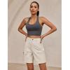 image:imageluvamia Hiking Shorts for Women Cargo Lightweight Water Resistant Elastic Waist Golf Casual Summer 7 Inch Inseam ShortsLight Beige
