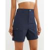 image:imageluvamia Hiking Shorts for Women Cargo Lightweight Water Resistant Elastic Waist Golf Casual Summer 7 Inch Inseam ShortsNavy Blue