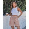 image:imageluvamia Hiking Shorts for Women High Waisted Pull On Cargo Casual Golf Water Resistant 7 Inch Inseam Mid Thigh ShortsAdobe Rose