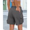 image:imageluvamia Hiking Shorts for Women High Waisted Pull On Cargo Casual Golf Water Resistant 7 Inch Inseam Mid Thigh ShortsDark Gray