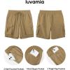 image:imageluvamia Hiking Shorts for Women High Waisted Pull On Cargo Casual Golf Water Resistant 7 Inch Inseam Mid Thigh ShortsKhaki