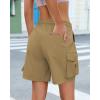 image:imageluvamia Hiking Shorts for Women High Waisted Pull On Cargo Casual Golf Water Resistant 7 Inch Inseam Mid Thigh ShortsKhaki