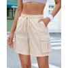 image:imageluvamia Hiking Shorts for Women High Waisted Pull On Cargo Casual Golf Water Resistant 7 Inch Inseam Mid Thigh ShortsTurtledove