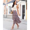 image:imageluvamia Long Skirts for Women Floral Flowy Boho Tiered Ruffle A Line Summer Chiffon Elastic Waist Maxi Skirt with PocketBlack Floral