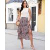 image:imageluvamia Long Skirts for Women Floral Flowy Boho Tiered Ruffle A Line Summer Chiffon Elastic Waist Maxi Skirt with PocketBlack Floral