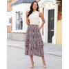 image:imageluvamia Long Skirts for Women Floral Flowy Boho Tiered Ruffle A Line Summer Chiffon Elastic Waist Maxi Skirt with PocketBlack Floral