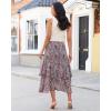 image:imageluvamia Long Skirts for Women Floral Flowy Boho Tiered Ruffle A Line Summer Chiffon Elastic Waist Maxi Skirt with PocketBlack Floral