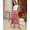 image:imageluvamia Long Skirts for Women Floral Flowy Boho Tiered Ruffle A Line Summer Chiffon Elastic Waist Maxi Skirt with PocketPink Blossom