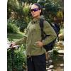 image:imageluvamia Rain Jacket Women Waterproof Lightweight Drawstring Zip Rain Coats Hiking Outdoor Travel Windbreaker with HoodArmy Green