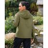 image:imageluvamia Rain Jacket Women Waterproof Lightweight Drawstring Zip Rain Coats Hiking Outdoor Travel Windbreaker with HoodArmy Green
