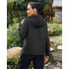 image:imageluvamia Rain Jacket Women Waterproof Lightweight Drawstring Zip Rain Coats Hiking Outdoor Travel Windbreaker with HoodBlack